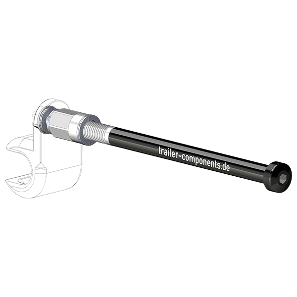 Eixos de aperto rápido com adaptador universal para TOUT TERRAIN | para rosca esquerda M12 x 1,50 - adequado para Thule, Qeridoo, Burley, Hamax, Trixie e muitos mais.