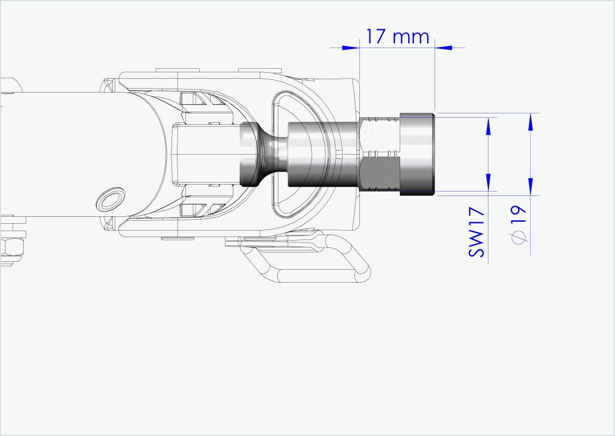 Adaptador de eixo sólido - FG 10.5 - (13/32 x 26) | para reboques Croozer a partir de 2018
