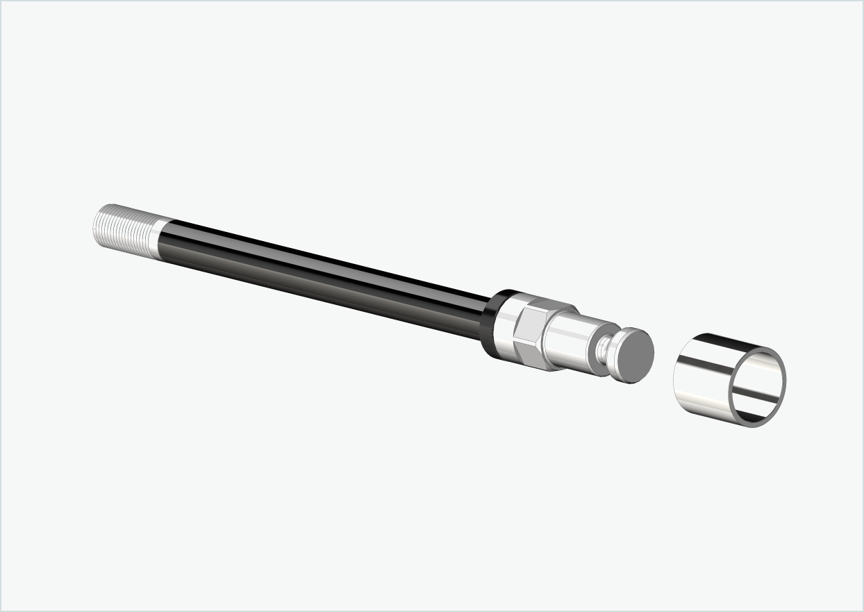 Eixo passante com adaptador / M12 x 1,00 | para reboques Croozer a partir de 2018