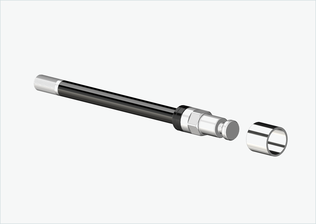 Eixo passante Syntace (X-12) com adaptador / M12 x 1,50 | para reboques Croozer a partir de 2018