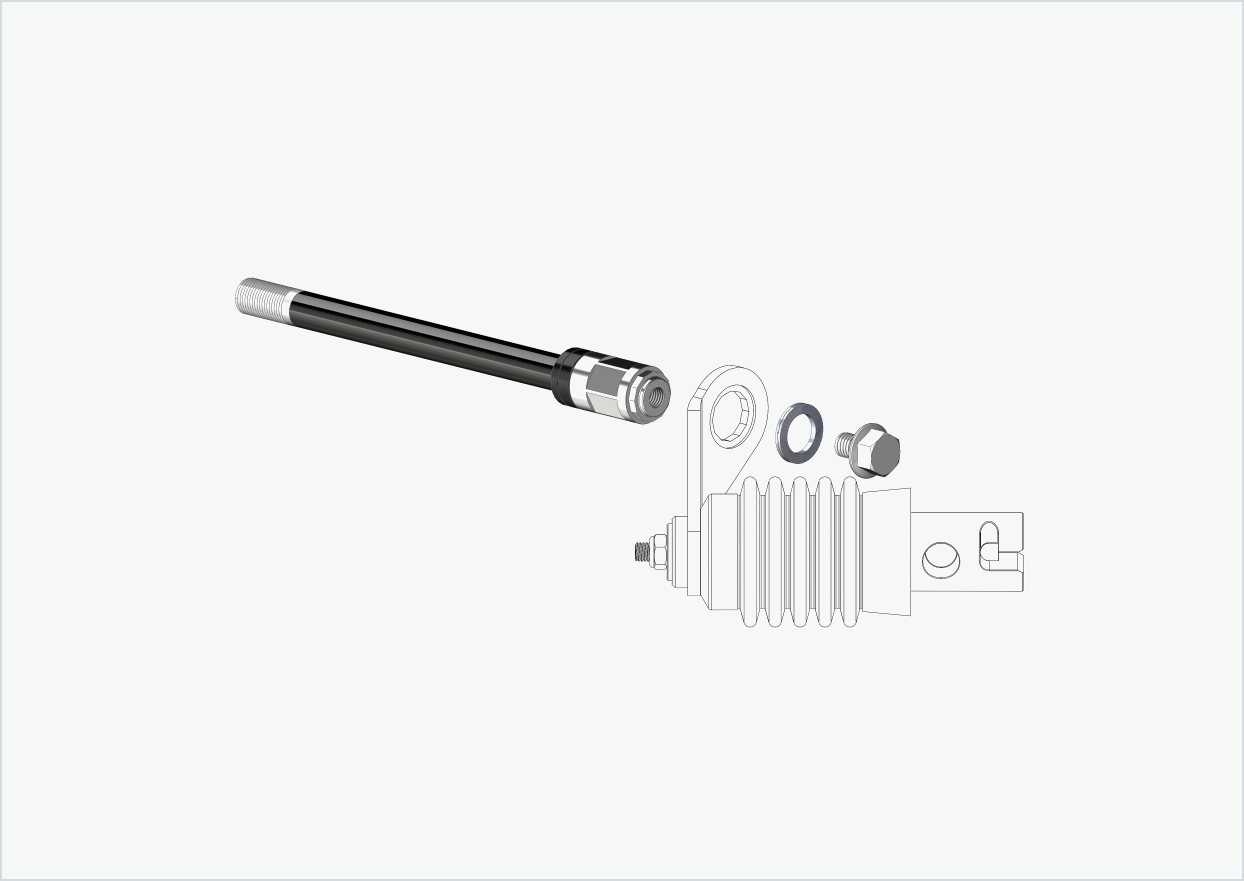 Eixo passante Syntace (X-12) com adaptador poligonal / M12 x 1,00