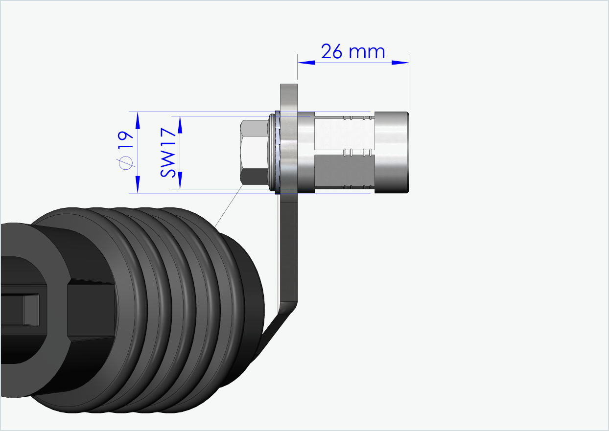 Adaptador de eixo sólido - FG 10.5 - (13/32 x 26)