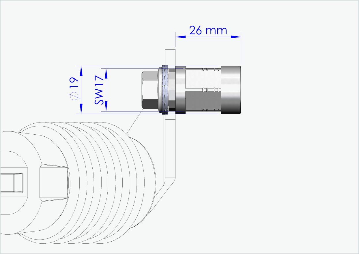 Adaptador de eixo sólido - FG 10.5 - (13/32 x 26)