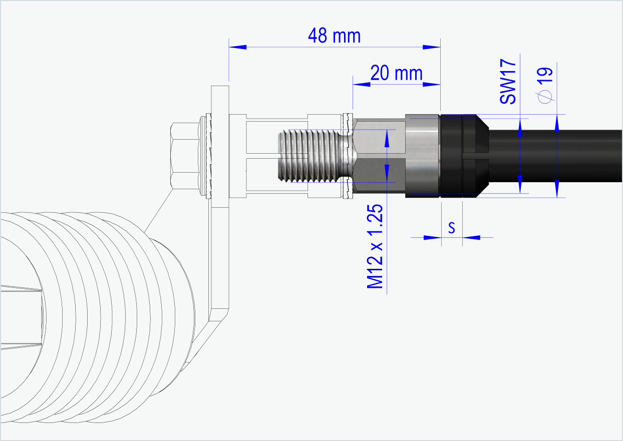 Eixo passante Syntace (X-12) com sistema intermutável / M12 x 1,00