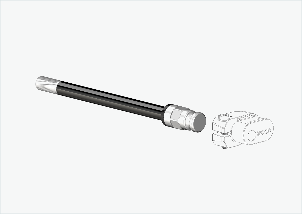 Eixo passante com adaptador / M12 x 1,00 | para reboques Leggero com sistema BECCO