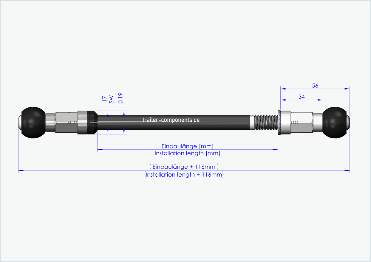 Eixo passante Syntace (X-12) para Burley COHO XC / M12 x 1.00