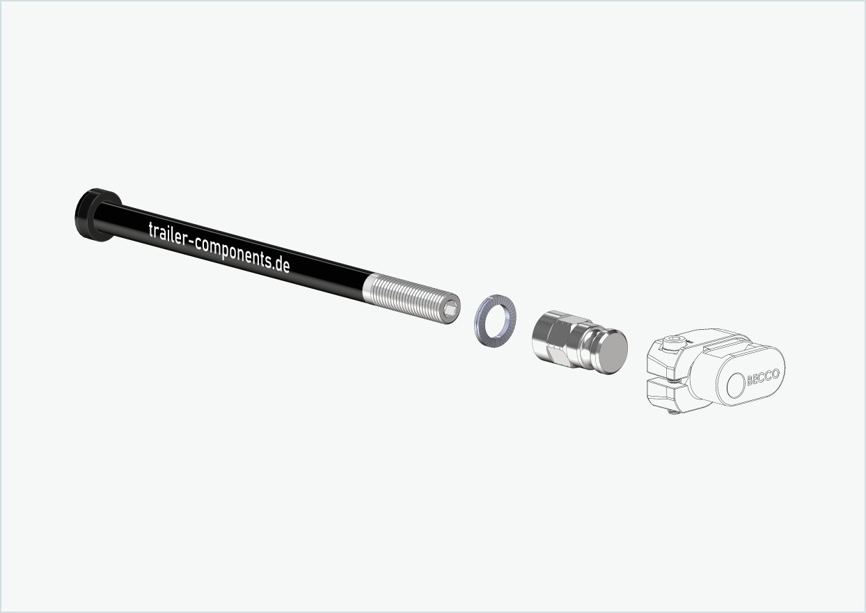 Eixo fixo com adaptador Leggero para ORBEA | para rosca esquerda M12 x 1,50 - adequado para Leggero com sistema BECCO