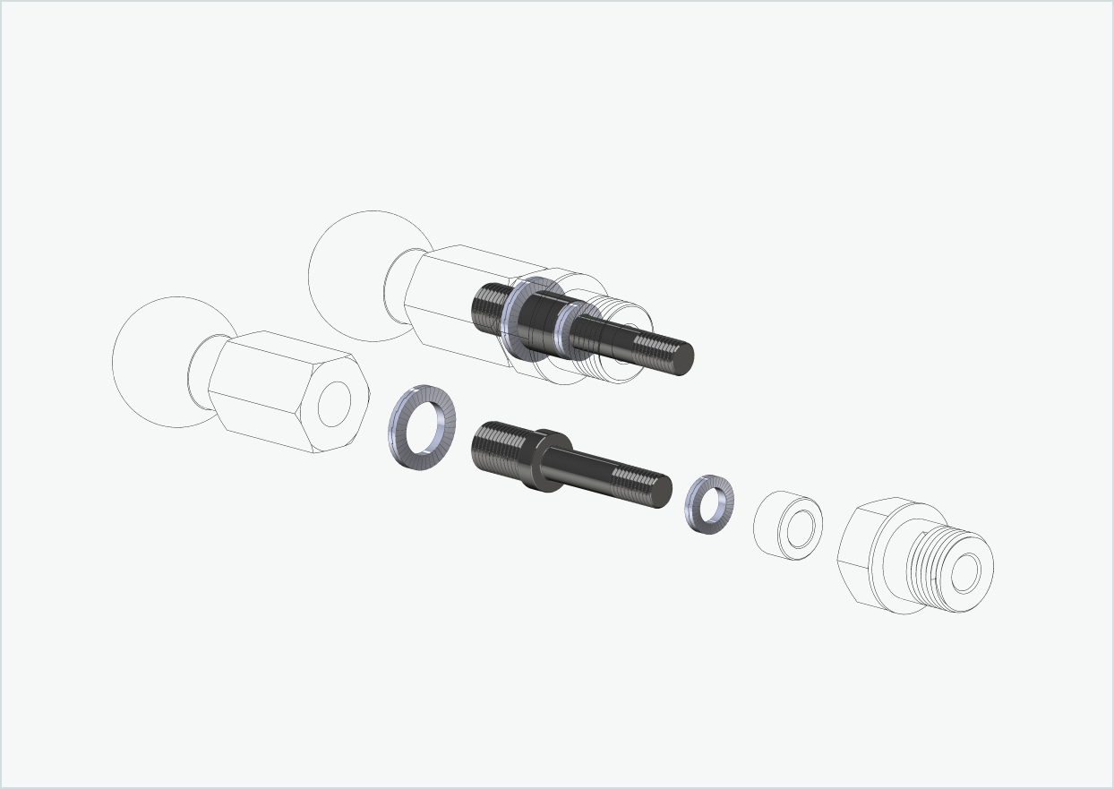Conjunto de adaptadores de rosca Burley COHO XC | para HASE PINO com Rohloff Speedhub 500-14 / A12