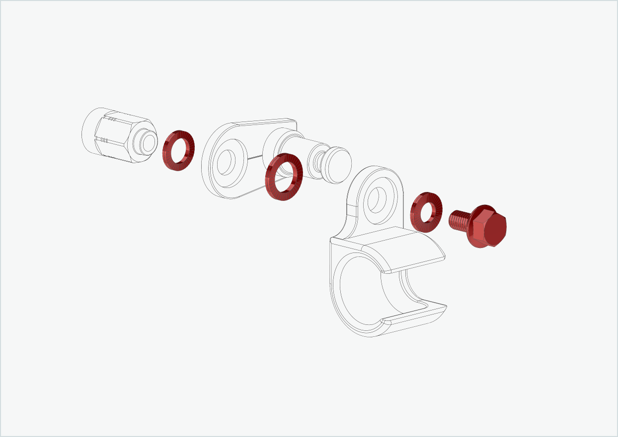 Jogo de parafusos para adaptador universal - montagem dupla