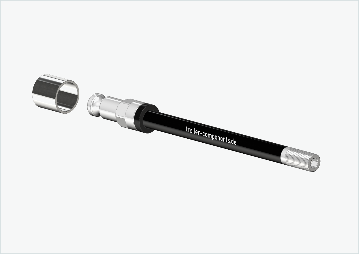 Eixo passante com adaptador / M12 x 1,75 | para reboques Croozer a partir de 2018