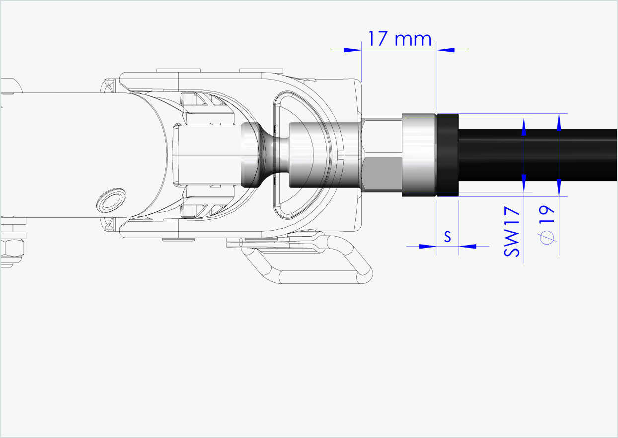 Eixo passante com adaptador / M12 x 1,50 | para reboques Croozer a partir de 2018