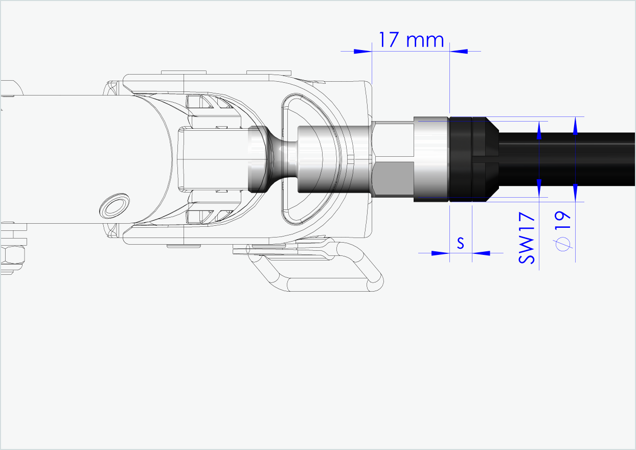 Eixo passante Syntace (X-12) com adaptador / M12 x 1,50 | para reboques Croozer a partir de 2018