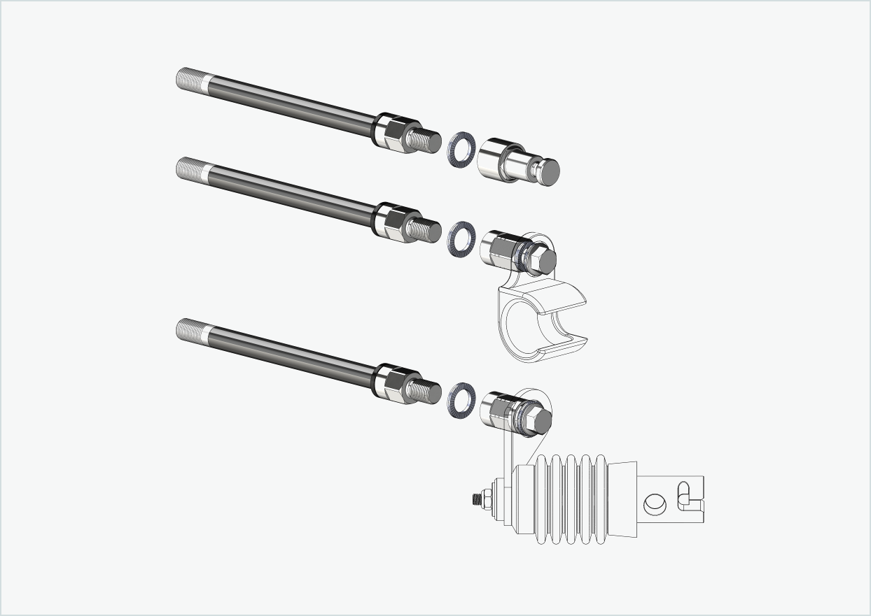 Eixo de aperto rápido com sistema intermutável / M12 x 1,00