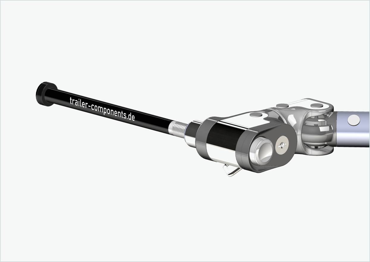 Eixo passante com adaptador Croozer para ORBEA | para rosca esquerda M12 x 1,50 - adequado para reboques de bicicletas Croozer a partir de 2018