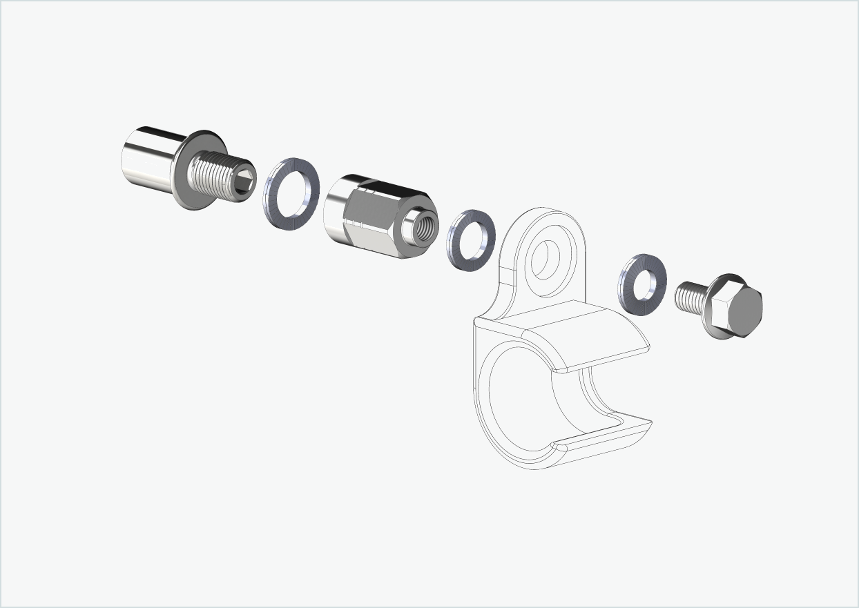 Vaqueiro 4 - Adaptador de rosca curto - M12 x 1,25 | Conjunto com adaptador universal