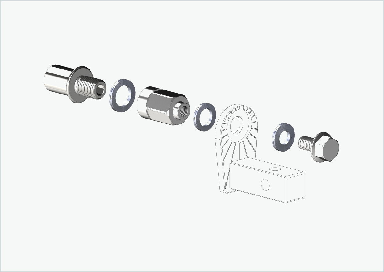 Vaqueiro 4 - Adaptador de rosca curto - M12 x 1,25 | Conjunto com adaptador universal