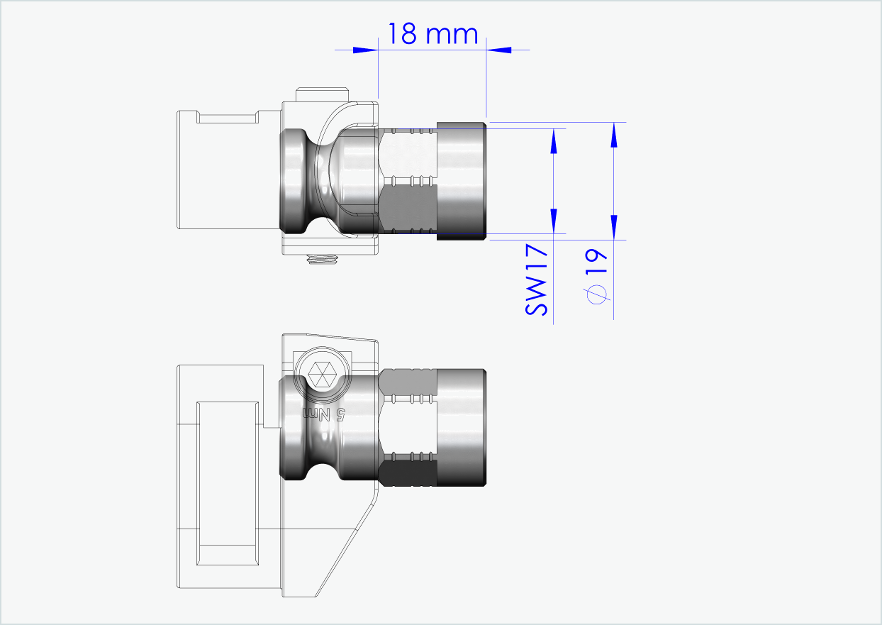 Adaptador de eixo sólido - FG 9.5 - (3/8 x 26) | para Leggero (BECCO)