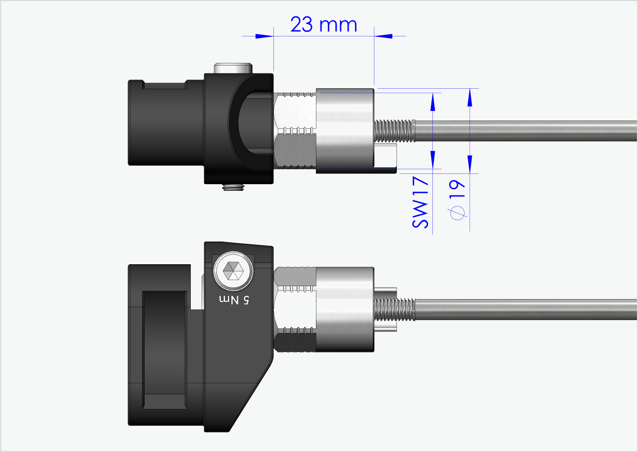 Eixo de aperto rápido com adaptador para Leggero com sistema BECCO | comprimento de aperto 143mm - 153mm