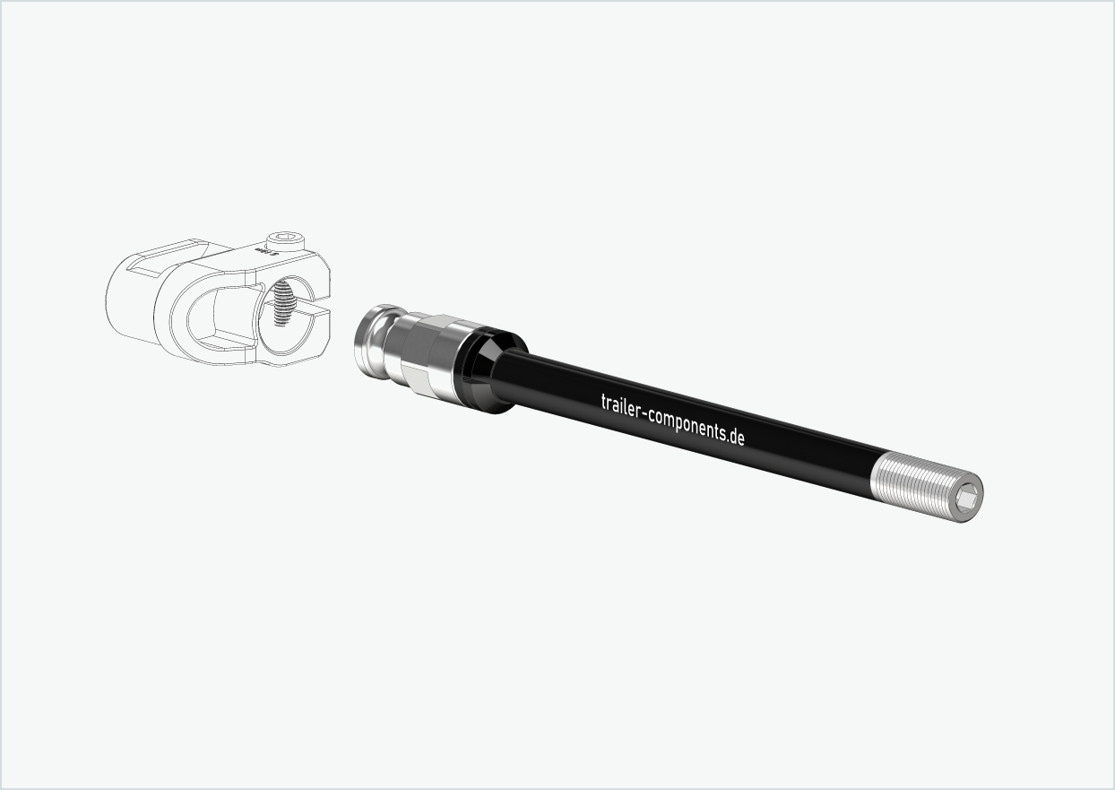 Eixo passante Syntace (X-12) com adaptador / M12 x 1,50 | para reboques Leggero com sistema BECCO