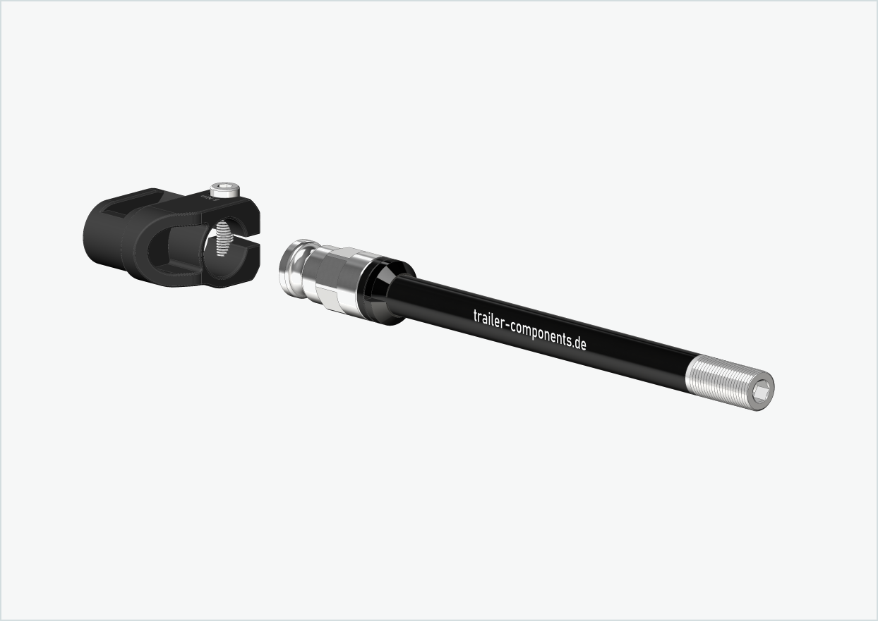 Eixo passante Syntace (X-12) com adaptador / M12 x 1,50 | para reboques Leggero com sistema BECCO