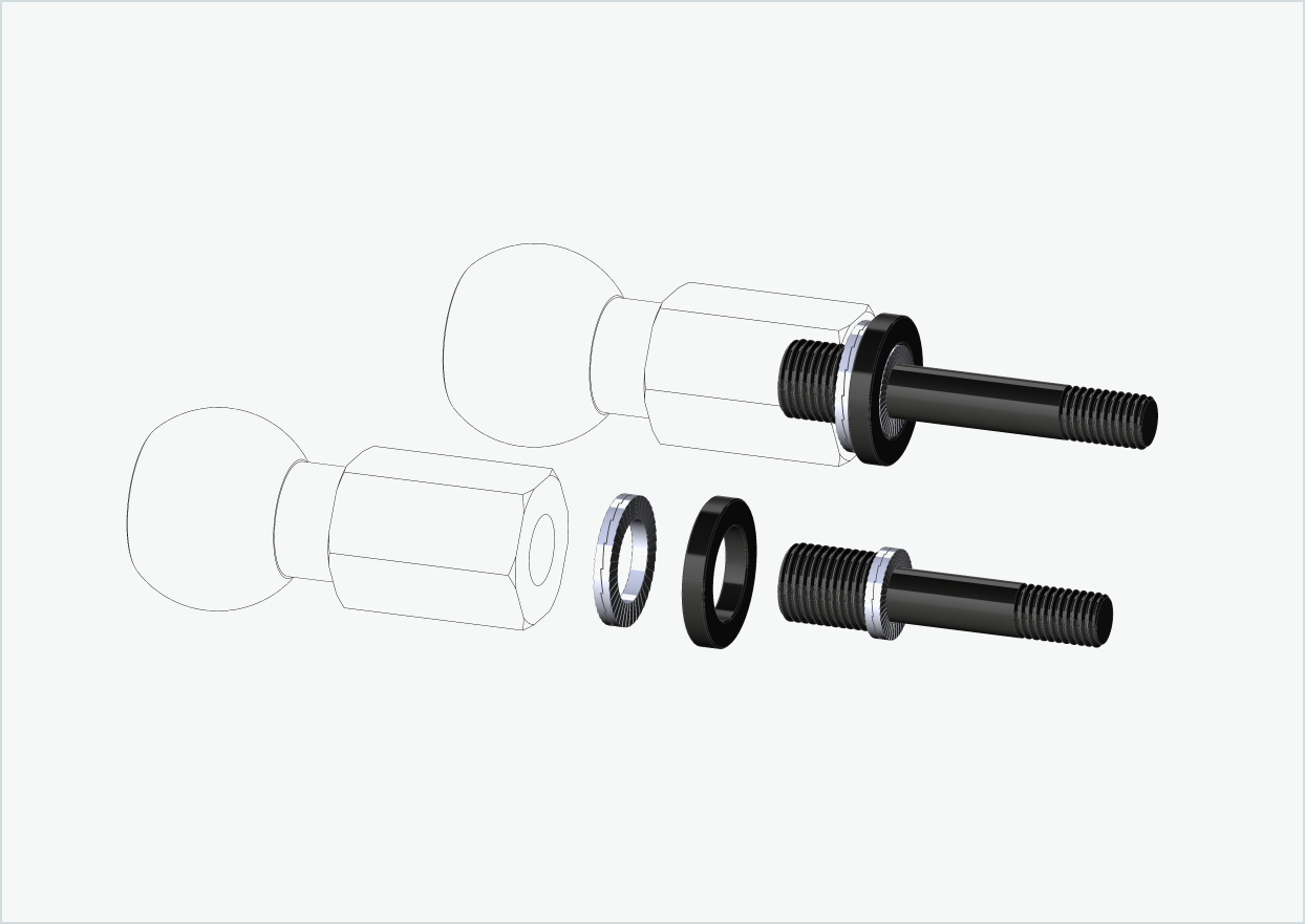 Conjunto de adaptadores de rosca Burley COHO XC (30mm/36mm) para Rohloff Speedhub 500-14 / A12