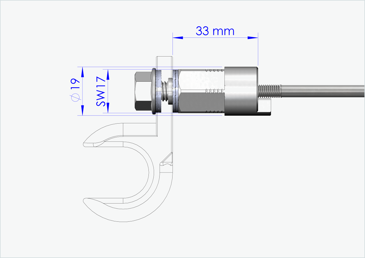 Eixo de aperto rápido com adaptador universal | comprimento de aperto 154mm - 165mm
