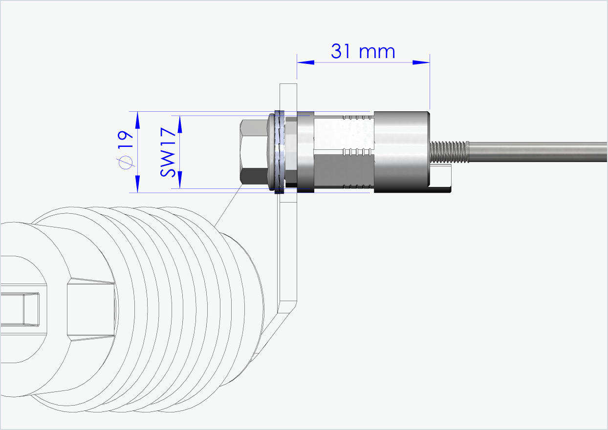 Eixo de aperto rápido com adaptador poligonal | comprimento de aperto 143mm - 153mm
